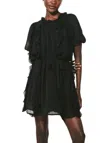 Cleobella Wallis Solid Chiffon Mini Dress In Blk In Black