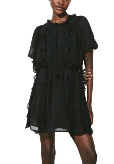 Cleobella Wallis Solid Chiffon Mini Dress In Blk In Multi