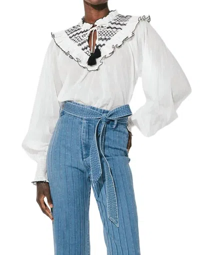 Cleobella Wendy Blouse In Navy & White