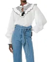 Cleobella Wendy Blouse In Navy & White In Multi