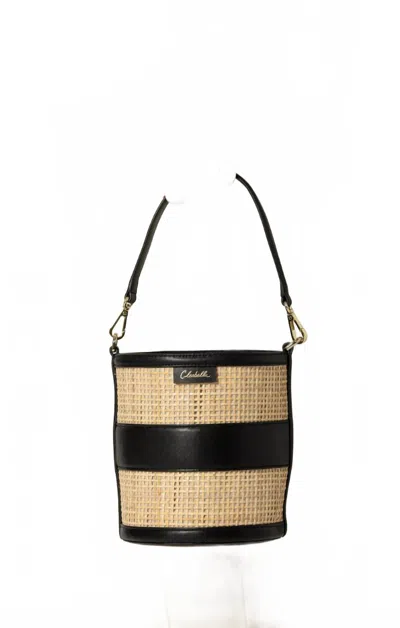 Cleobella Women's Emery Rattan Bucket Bag In Natural/black In Multi