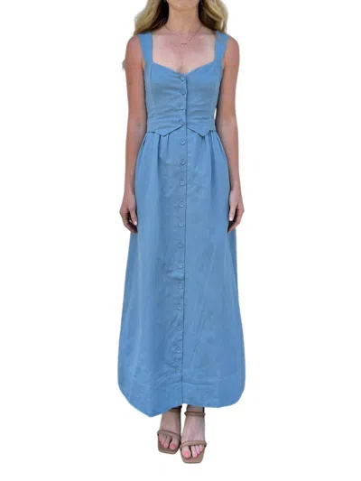 Cleobella Women's Esther Solid Ankle Dress In Dusty Blue