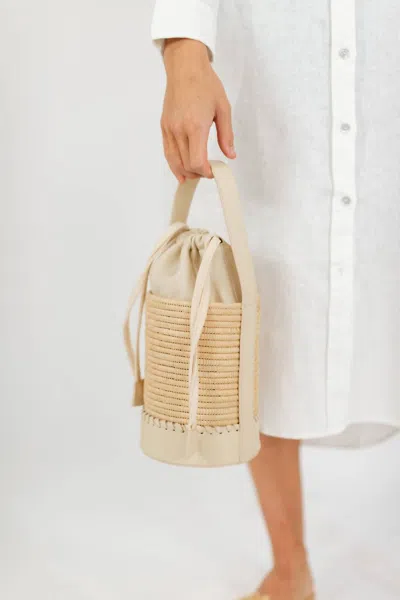 Cleobella Women's Kira Bucket Bag In White In Beige