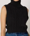 Cleobella Aria Sleeveless Turtleneck Sweater In Black