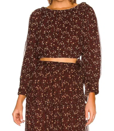 Cleobella Yasmin Blouse In Zadia Block Print In Brown