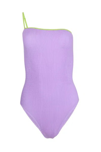 Cleonie Bundeena Maillot Lilac/chartreuse In Purple