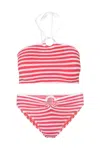 Cleonie Kalbarri Top &amp; Orpheus Bikini Bottom Coral Stripe In Multi
