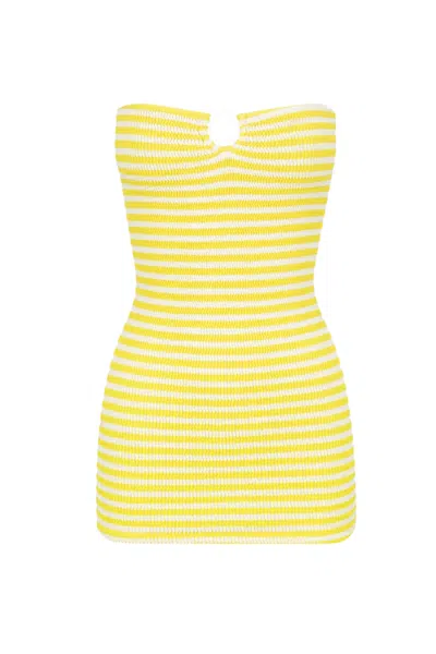 Cleonie Lush Mini Dress Sunshine Stripe In Yellow