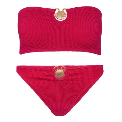 Cleonie Noosa Kini Top &amp; Byron Bottoms Cherry In Red