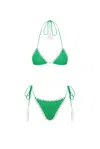 Cleonie Peaches Crochet Bikini Set Meadow In Green