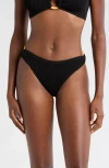 Cleonie Ripple Bikini Bottoms In Noir