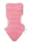 Cleonie Sea Dream Maillot Coral Stripe In Pink
