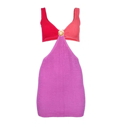 Cleonie Sunset Mini Dress Cherry/coral/magenta In Multi