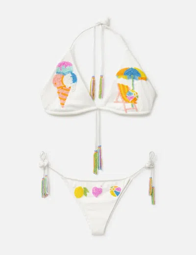 Cleonie Swim Gelato Beaded Kini Set In Multi