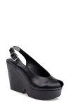 Clerae Devi Slingback Platform Wedge Sandal In Black