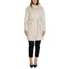 Cleré Beige Polyester Coat In White