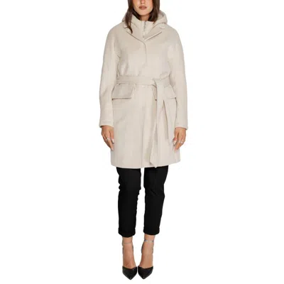 Cleré Beige Polyester Coat In White