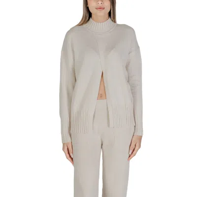 Cleré Beige Viscose Cardigan In White