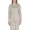 Cleré Beige Viscose Turtleneck In White
