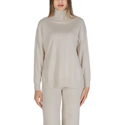 Cleré Beige Viscose Turtleneck In White
