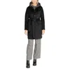 Cleré Black Polyester Coat In Black