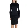 Cleré Black Viscose Midi In Black
