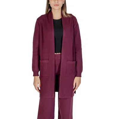 Cleré Purple Viscose Cardigan In Burgundy