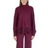 Cleré Purple Viscose Turtleneck In Purple