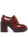 Clergerie 100mm Netta Loafers In Brown