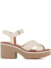 Clergerie Plateausandalen Charline Aus Leder In Neutrals