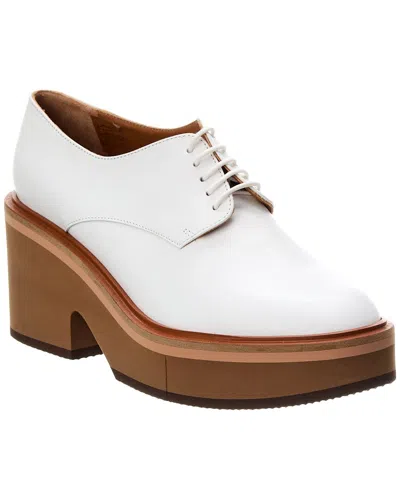 Clergerie Agathe Leather Platform Oxford In White