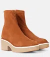 Clergerie Albane Suede Platform Ankle Boots In Braun