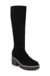 Clergerie Anki Leather Knee-high Platform Boot In Blk Sdestr