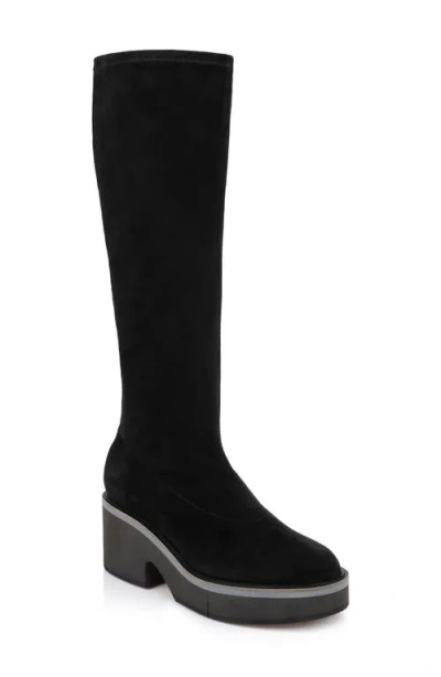Clergerie Anki Leather Knee-high Platform Boot In Blk Sdestr