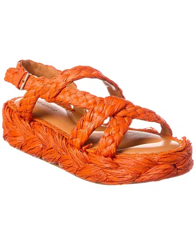 Clergerie Antona Raffia Platform Sandal In Orange
