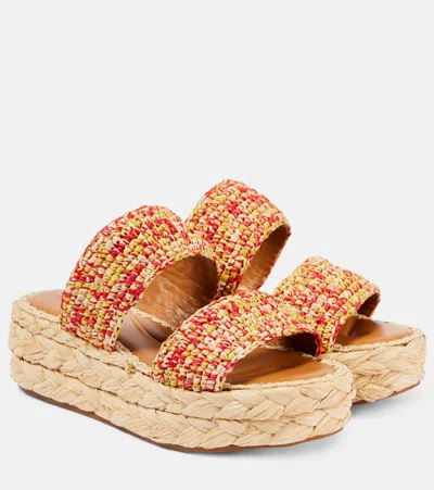 Clergerie Arlene 2 Raffia Platform Sandals In Multicoloured