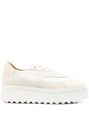 Clergerie Awake Suede Platform Sneakers In 中性色