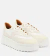 Clergerie Awake Suede Platform Sneakers In Weiss