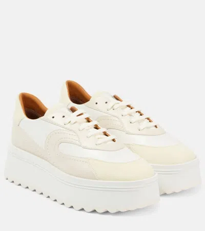 Clergerie Awake Suede Platform Sneakers In 中性色