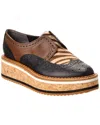 Clergerie Becka Leather & Haircalf Platform Oxford In Black