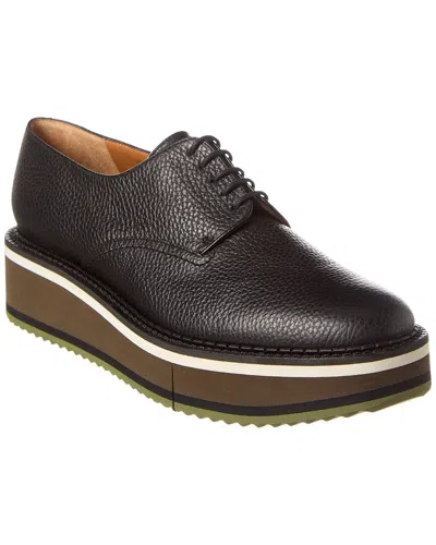 Clergerie Brook Leather Platform Oxford In Grey