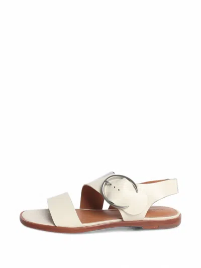 Pre-owned Clergerie Buckle Detail Sandals In White