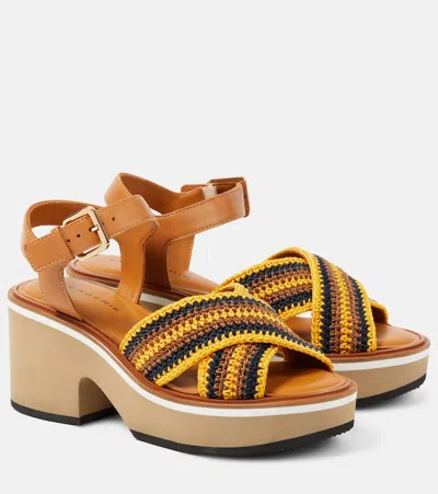 Clergerie Carya Crochet Platform Sandals In Multicoloured