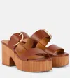 Clergerie Chance Leather Platform Mules In Brown