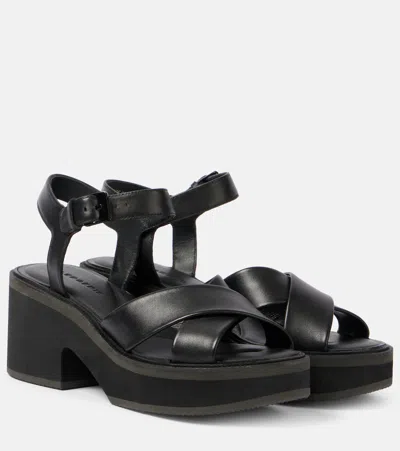 Clergerie Plateausandalen Charline Aus Leder In Black