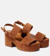 Clergerie Cora4 Suede Platform Sandals In Brown