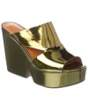 Clergerie Dale Patent Platform Sandal In Green