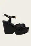 Clergerie Deary Leather Platform Sandals In Black
