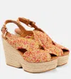 Clergerie Dolce Raffia Platform Sandals In Multicoloured