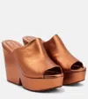 Clergerie Dolcy Metallic Leather Platform Mules In Long Metnap